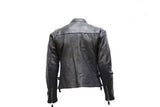 Men's Cowhide Leather Jacket With Zipper Front
