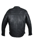 Men's Cowhide Leather Jacket With Zipper Front Zipout Lining