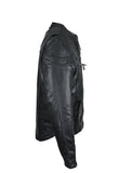 Men's Cowhide Leather Jacket With Zipper Front Zipout Lining