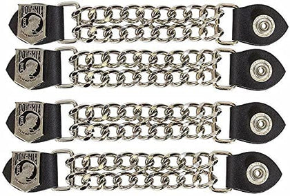 Metal And Leather Chrome Vest Extenders Pow Chains