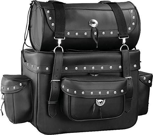 Black 2 Piece Sissy Bar Bag Set