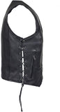 Women's Concealed Carry Soft Leather Sleeveless Vest With Laces