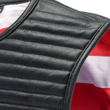 Men's Adjustable Sleeveless Leather Vest | Motorcycle Biker Jacket For Men