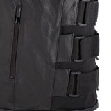 Men's Adjustable Sleeveless Leather Vest | Motorcycle Biker Jacket For Men