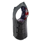 Men's Adjustable Sleeveless Leather Vest | Motorcycle Biker Jacket For Men