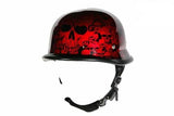 German Burgundy Skull Graveyard Novelty Helmet